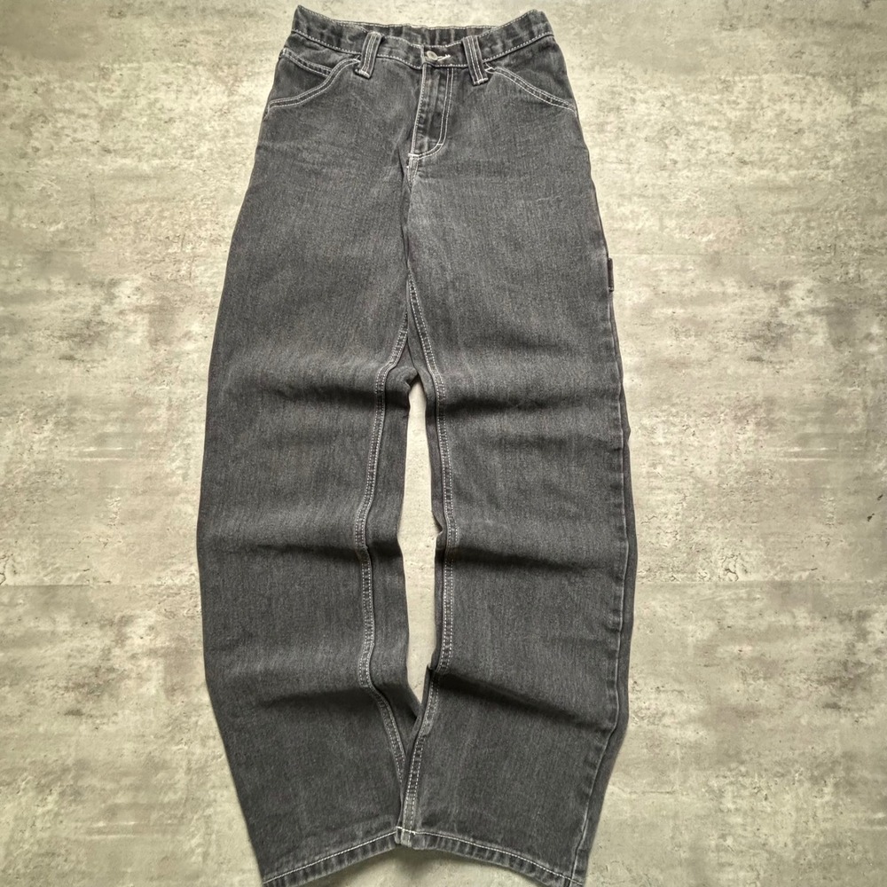 J. Galt Carpenter Jeans 26 Grey Faded Black Contrast Stitch Utility Skater S